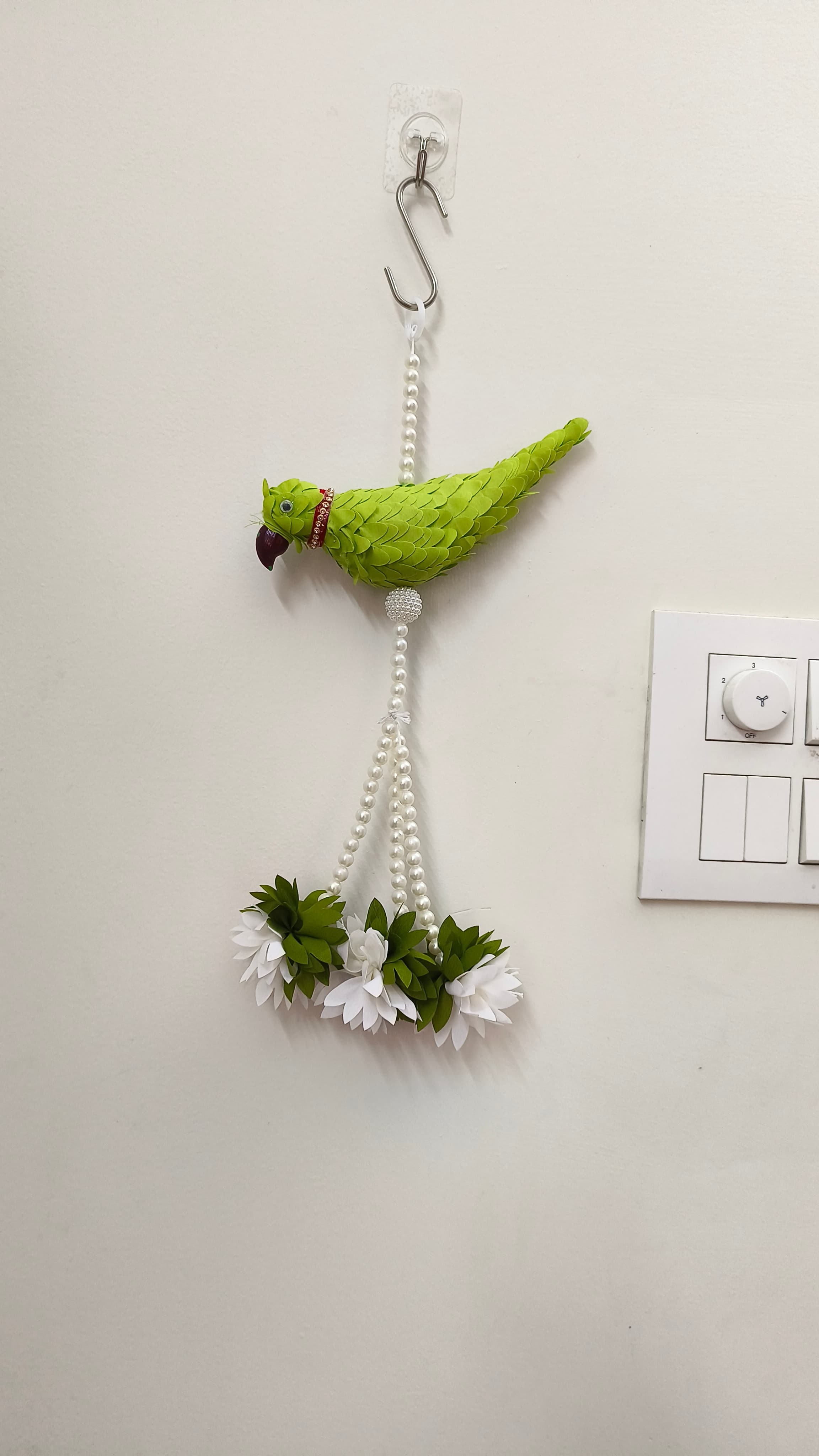 Parrot with Fabric Beads Hanging