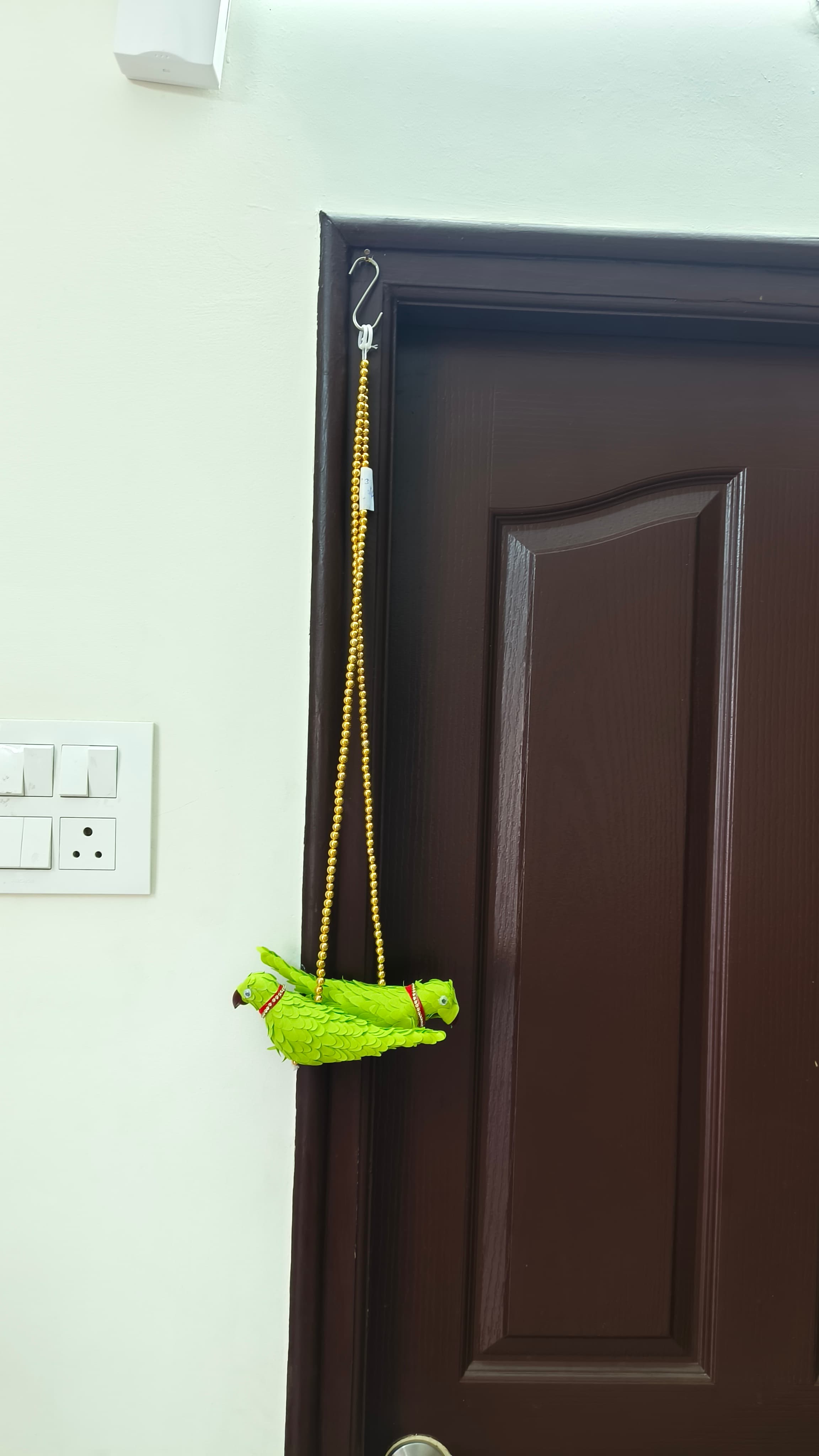 Long Gold Beads Parrot Hanging